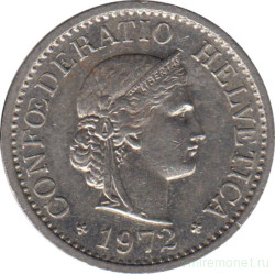 Монета. Швейцария. 10 раппенов 1972 год.