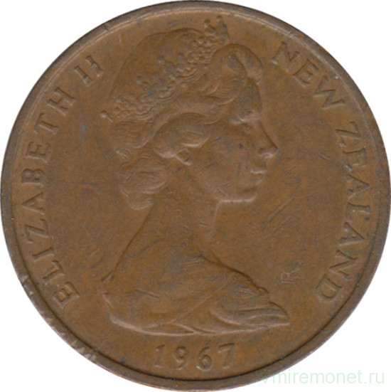 Монета. Новая Зеландия. 2 цента 1967 год.