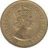 Монета. Ямайка. 1 пенни 1969 год. 100 лет монетам Ямайки. рев.