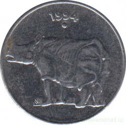 Монета. Индия. 25 пайс 1994 год.