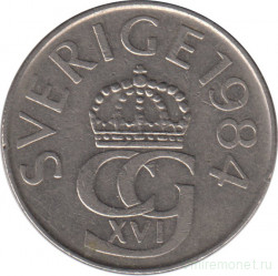 Монета. Швеция. 5 крон 1984 год.