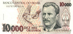 Банкнота. Бразилия. 10000 крузейро 1992 год. Тип 233b.