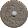Монета. Бельгия. 5 сантимов 1927 год. BELGIQUE. рев.