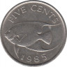 Монета. Бермудские острова. 5 центов 1985 год. ав.