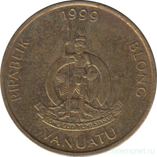 Монета. Вануату. 2 вату 1999 год.