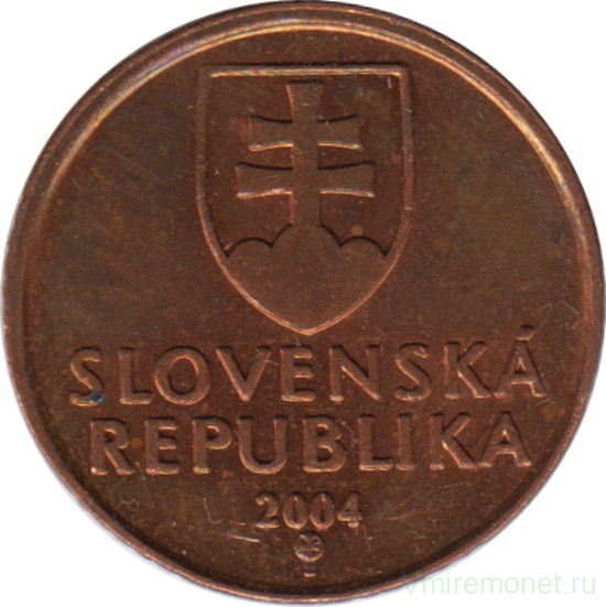 Монета. Словакия. 50 геллеров 2004 год.