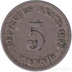 Монета. Германская империя. 5 пфеннигов 1896 год. (A).