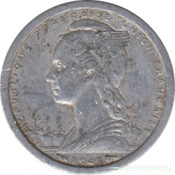 Монета. Французская Экваториальная Африка. 1 франк 1948 год.