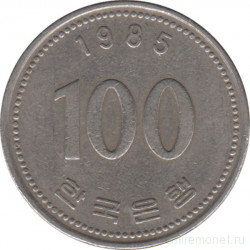 Монета. Южная Корея. 100 вон 1985 год.