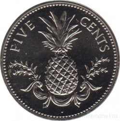 Монета. Багамские острова. 5 центов 1992 год.