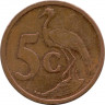Монета. Южно-Африканская республика (ЮАР). 5 центов 2001 год.