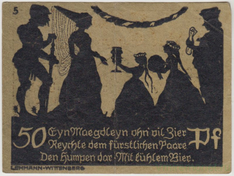 Бона. Нотгельд. Германия. Курорт Шмидеберг. 50 пфеннигов 1921 год. Вариант 1186.1.а.5.