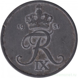 Монета. Дания. 5 эре 1951 год.