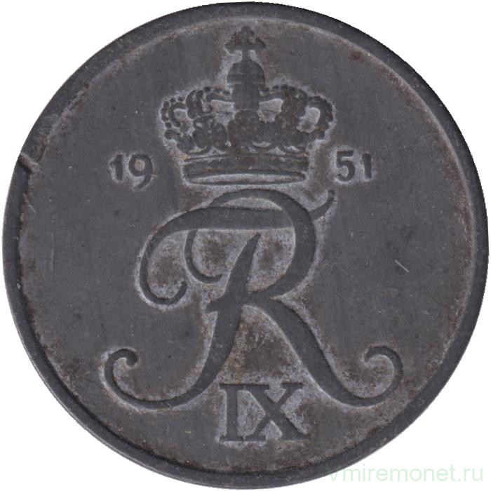 Монета. Дания. 5 эре 1951 год.