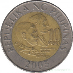 Монета. Филиппины. 10 песо 2003 год.