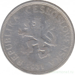 Монета. Чехословакия. 5 крон 1931 год.