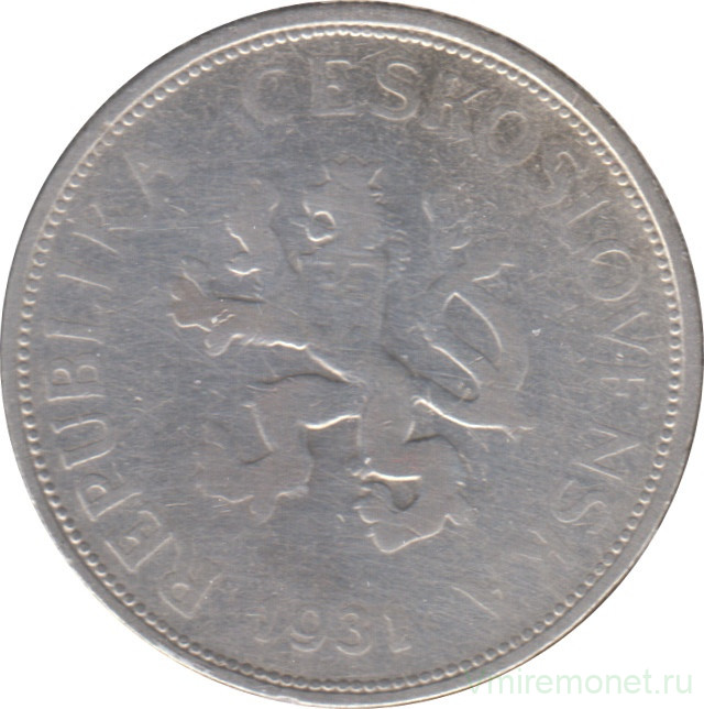 Монета. Чехословакия. 5 крон 1931 год.