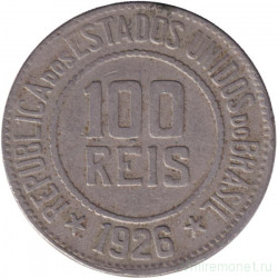 Монета. Бразилия. 100 рейсов 1926 год.