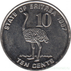 Монета. Эритрея. 10 центов 1997 год.
