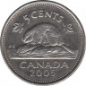 Монета. Канада. 5 центов 2005 год (P). ав.