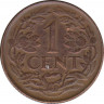 Монета. Нидерландские Антильские острова. 1 цент 1957 год. рев.