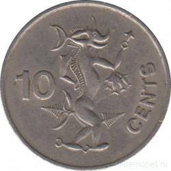 Монета. Соломоновы острова. 10 центов 1977 год.