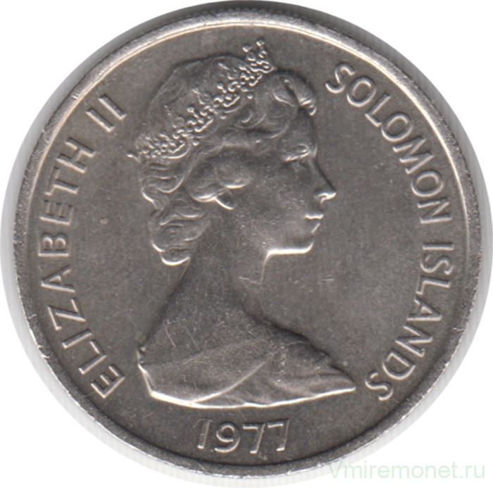Монета. Соломоновы острова. 10 центов 1977 год.