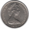 Монета. Соломоновы острова. 10 центов 1977 год.