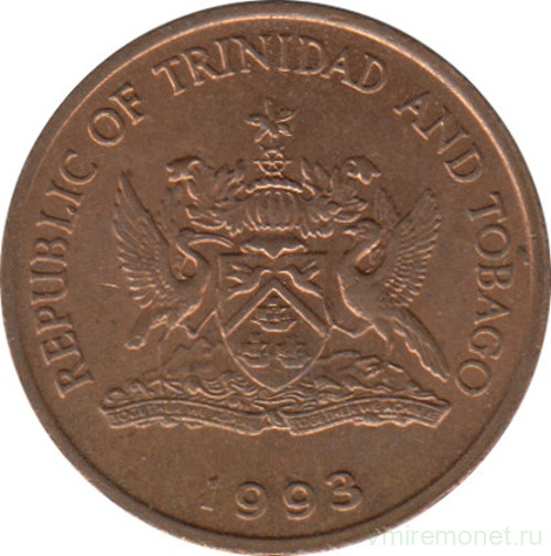 Монета. Тринидад и Тобаго. 1 цент 1993 год.