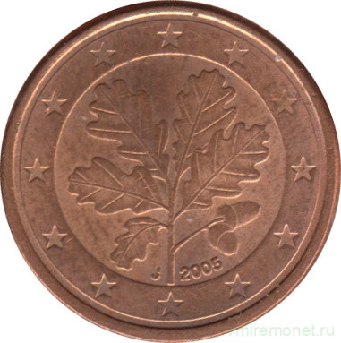 Монета. Германия. 1 цент 2005 год. (J).