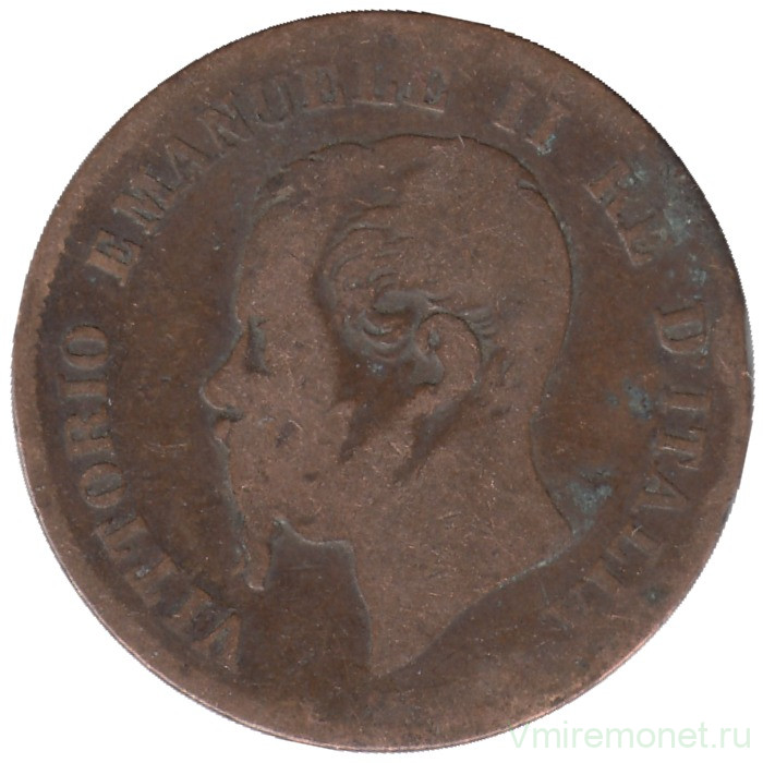 Монета. Италия. 5 чентезимо 1862 год.