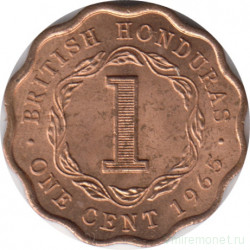 Монета. Британский Гондурас. 1 цент 1965 год.