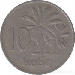 Монета. Нигерия. 10 кобо 1974 год.