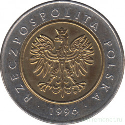 Монета. Польша. 5 злотых 1996 год.