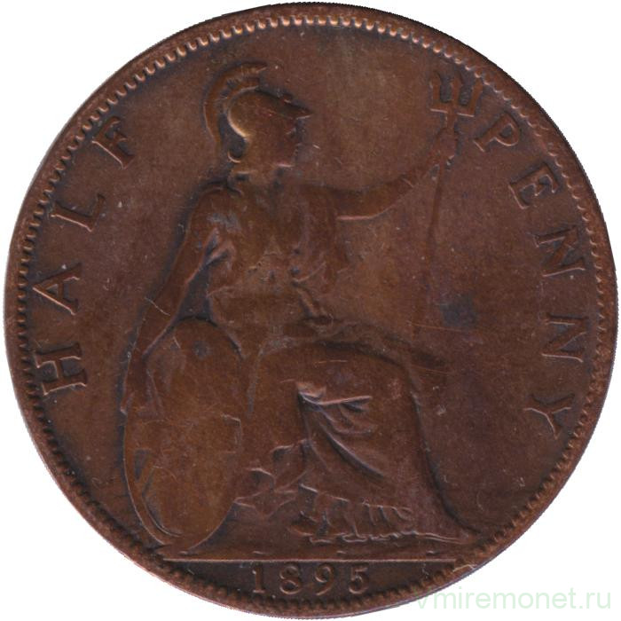 Монета. Великобритания. 1/2 пенни 1895 год.