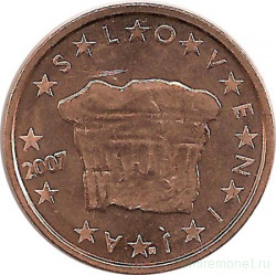 Монета. Словения. 2 цента 2007 год.