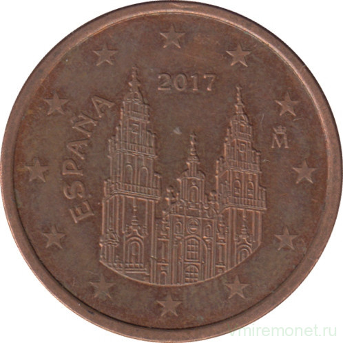 Монета. Испания. 5 центов 2017 год.
