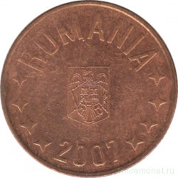 Монета. Румыния. 5 бань 2007 год.