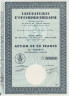 Акция. Франция. Тулуза. Акционерное общество "LABORATOIRES D'OPOCHIMIOTHERAPIE". Акция на предъявителя в 50 франков 1968 год. ав.