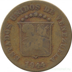 Монета. Венесуэла. 5 сентимо 1944 год.