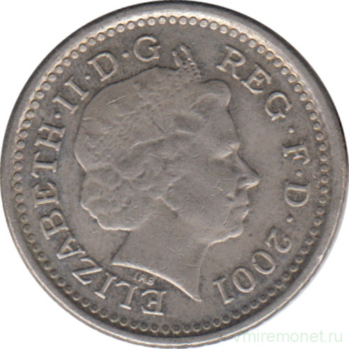 Монета. Великобритания. 5 пенсов 2001 год.