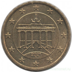 Монета. Германия. 10 центов 2021 год. (D).