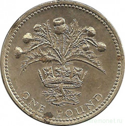 Монета. Великобритания. 1 фунт 1984 год.
