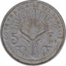Монета. Французское Сомали. 5 франков 1959 год. рев.
