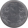 Монета. Индия. 2 рупии 2014 год. ав.