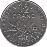 Монета. Франция. 0,5 франка 1978 год. ав.