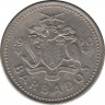 Монета. Барбадос. 25 центов 1990 год. ав.