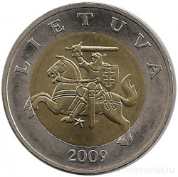 Монета. Литва. 5 литов 2009 год.