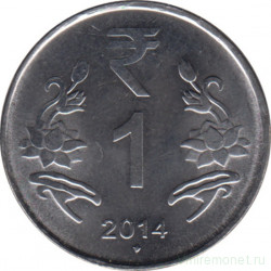 Монета. Индия. 1 рупия 2014 год.