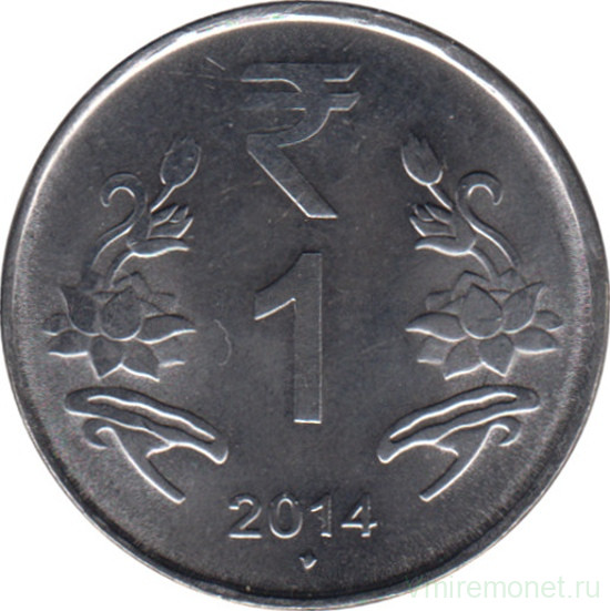 Монета. Индия. 1 рупия 2014 год.
